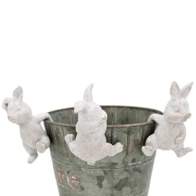 Transpac Set Of 3 Decorative Resin Bunny Plant Hangers In Multi