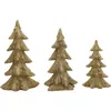 Transpac Set Of 3 Gold Resin Tree Sculptures Elegant Holiday Decor In Gold