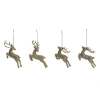 Transpac Shiny Gold Reindeer Ornament Set Of 4 Christmas Decor In Gold