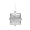 Transpac Silver Holiday Script Glass Ornament Elegant Christmas Tree Decoration In Silver