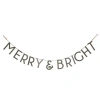 Transpac Silver Merry & Bright Metal Banner Festive Word Garland Decor In Silver