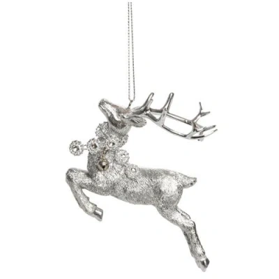 Transpac Silver Reindeer Ornament