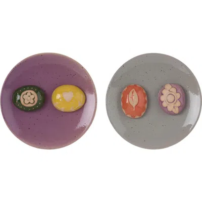 Transpac Small Butterfly Bath Flower Set Of 2 Spring Home Decorations Terra Cotta Decorative Trays A In Multi