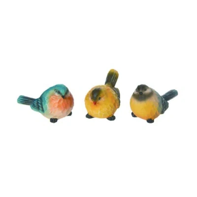 Transpac Small Resin Birds Of A Feather Set Of 3, Multicolor Decorative Bird Figurines, Spring Home