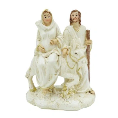Transpac Small Resin Pregnant Mary On Donkey Nativity Scene Figurine In Multi