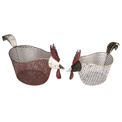 Transpac Statue Planter In Red;white