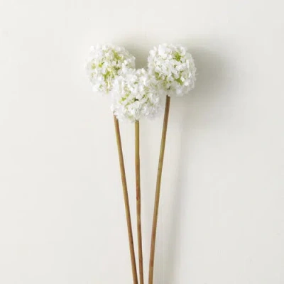 Transpac Sullivan's Allium Bunch, White Faux Floral Stem For Crafting, Weddings, Home And Holiday De
