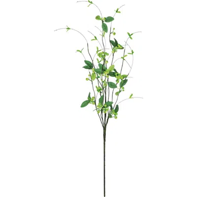 Transpac Sullivan's Christmas Berry Twig With Leaves Spray, Green Faux Floral Stem For Crafting, Wed
