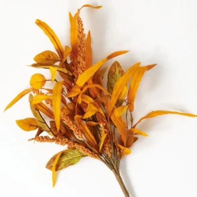 Transpac Sullivan's Christmas Mixed Fall Pick, Orange Faux Floral Stem For Crafting, Weddings, Home