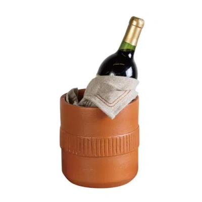 Transpac Terracotta Brown Harvest Natural Instincts Bottle Cooler Decorative In Multi