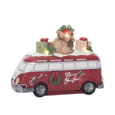 Transpac Vintage Holiday Van Figurine Light Up Christmas Decor Multicolor