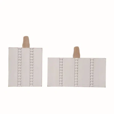 Transpac White Harvest Geometric Beaded Pumpkins Set Of 2 Decorative