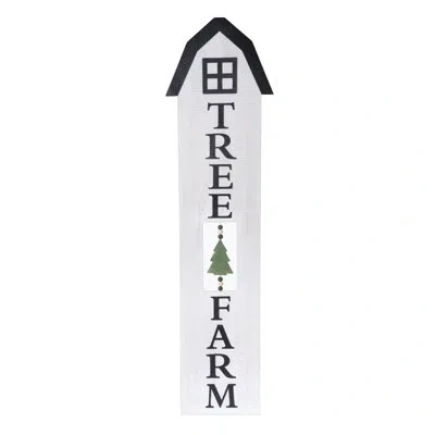 Transpac Wood 47.24 In. Off-white Christmas Layered Porch Plaque