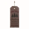 Transpac Wood Brown Christmas Tree Tag Wall Accent Decoration In Brown
