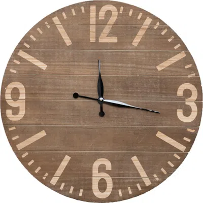 Transpac Wood Brown Everyday Simple Life Wall Clock For Spring Decor