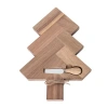 Transpac Wood Holiday Tree Serving Board For Christmas Gatherings In Brown