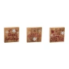 Transpac Wood Merry Christmas Block Set Of 3 Home Decorations In Red