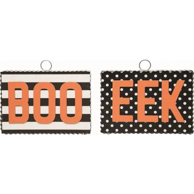Transpac Wood Multicolor Halloween Corrugated Frame Decor Set Of 2