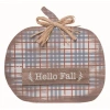 Transpac Wood Multicolor Hello Fall Plaid Decor In Multi