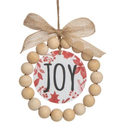 Transpac Wood Multicolored Christmas Beaded Decor Ornament