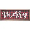 Transpac Wood Multicolored Christmas Buffalo Plaid Decor In Multi