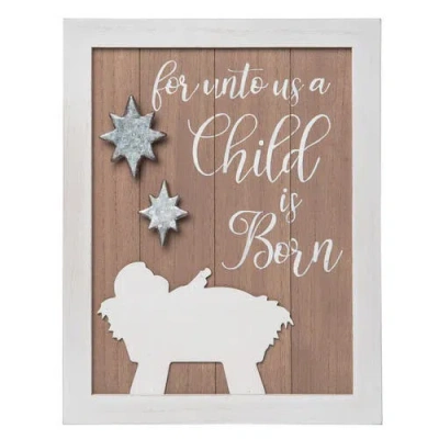 Transpac Wood Multicolored Christmas Holy Night Block Decor