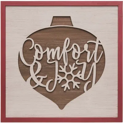 Transpac Wood Multicolored Christmas Laser Cut Decoration