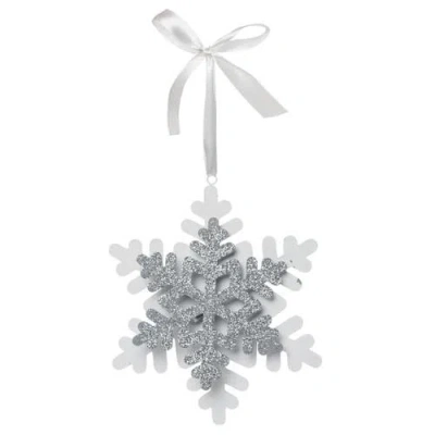 Transpac Wood Multicolored Christmas Snowflake Ornament In Silver