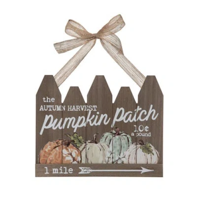 Transpac Wood Multicolored Harvest Fencepost Pumpkin Patch Decor In Brown