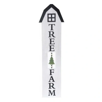 Transpac Wood Off-white Christmas Layered Porch Plaque