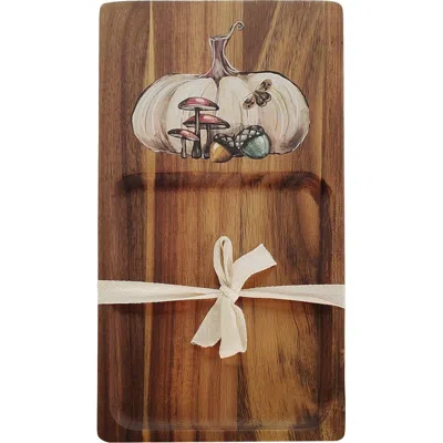 Transpac Wood Pumpkin App Board Serving Tray Multicolor Fall Decor In Brown