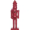 Transpac Wood Red Nutcracker Decorative Object For Christmas Decor In Red