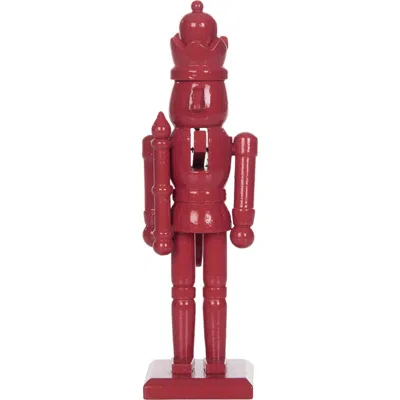 Transpac Wood Red Nutcracker Decorative Object For Christmas Decor