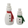 Transpac Wood Snowmen With Scarves Set Of 2 Charming Decorative Figurines In White