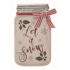 Transpac Wood White Christmas Jar Decor In Multi
