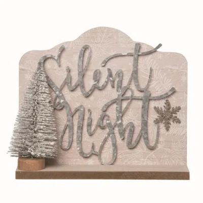 Transpac Wood White Christmas Silent Night Wall Accent Decor In Multi