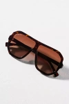 Transparent Flat Top Polarized Aviator Sunglasses