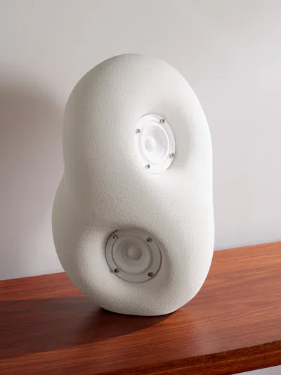 Transparent Speaker Acoustic Sculpture Jesmonite Speaker In White