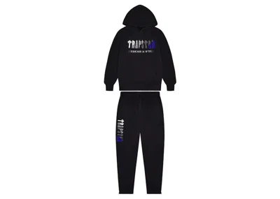 Pre-owned Trapstar Men's  Chenille Decoded 2.0 Hoodie Tracksuit In Black/dazzling Blue In Multi