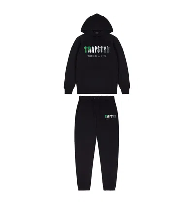 Pre-owned Trapstar Men's  Chenille Decoded Hooded Tracksuit In Black/green Bee Aw22 Edition
