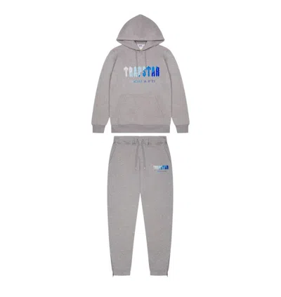 Pre-owned Trapstar Men's  Chenille Decoded Hoodie Tracksuit In Grey Ice Flavours 2.0 Edition