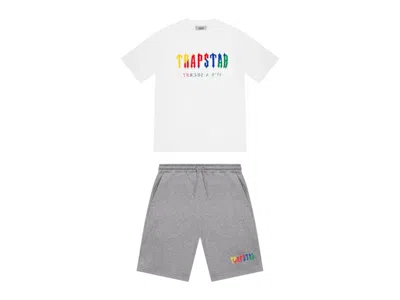 Pre-owned Trapstar Men's  Chenille Decoded Shorts Set In White/candy