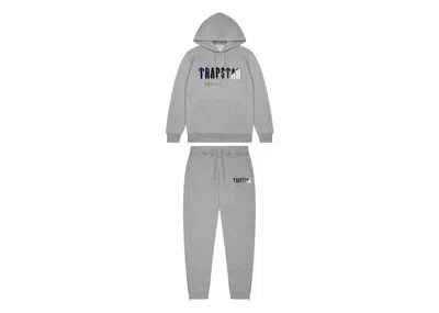 Pre-owned Trapstar Men's  Decoded Chenille Hooded 2.0 Tracksuit In Grey Ice Edition In Gray