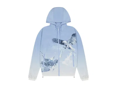 Pre-owned Trapstar Men's  Flying Birds Zip Windbreaker In Blue/white In Multi