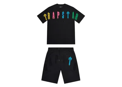 Pre-owned Trapstar Men's  Irongate Arch 2.0 Short Set In Black/candy In Multi