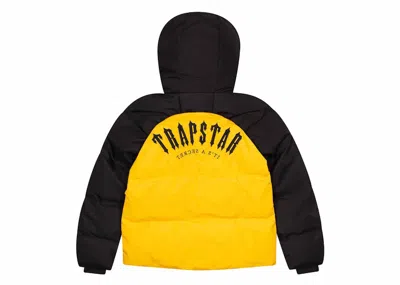 Pre-owned Trapstar Men's  Irongate Arch Puffer Jacket In Yellow/black In Multi