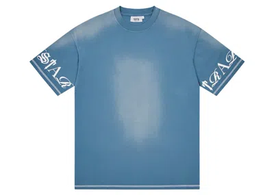 Pre-owned Trapstar Men's  Script 2.0 Tee Shirt In Denim Blue