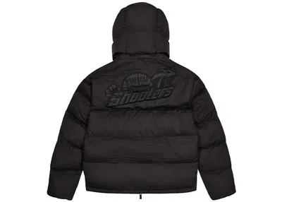 Pre-owned Trapstar Men's  Shooters Hooded Puffer In Blackout/reflective