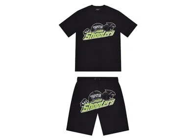 Pre-owned Trapstar Men's  Shooters Short Set In Black/slime In Multi