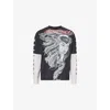Trapstar Mens Black Camo  X Ed Hardy Medusa Long-sleeves Cotton-jersey T-shirt In Black